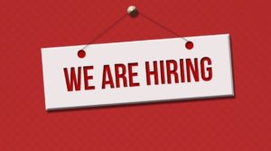 A sign reading "We are hiring"
