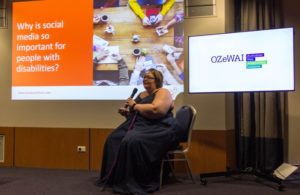 Gian presenting about social media