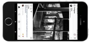 Instagram in Landscape mode - the screen has not swapped so you see Instagram on its side