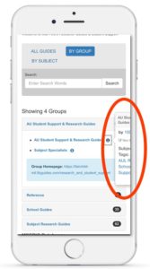 Library web site with a popup that extends past the right edge of the mobile screen