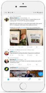 Screenshot on mobile of Twitter